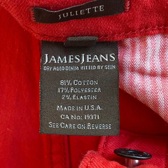 James Jeans Womens Red Juliette Flare Jeans Size 29x32 - Picture 6 of 12